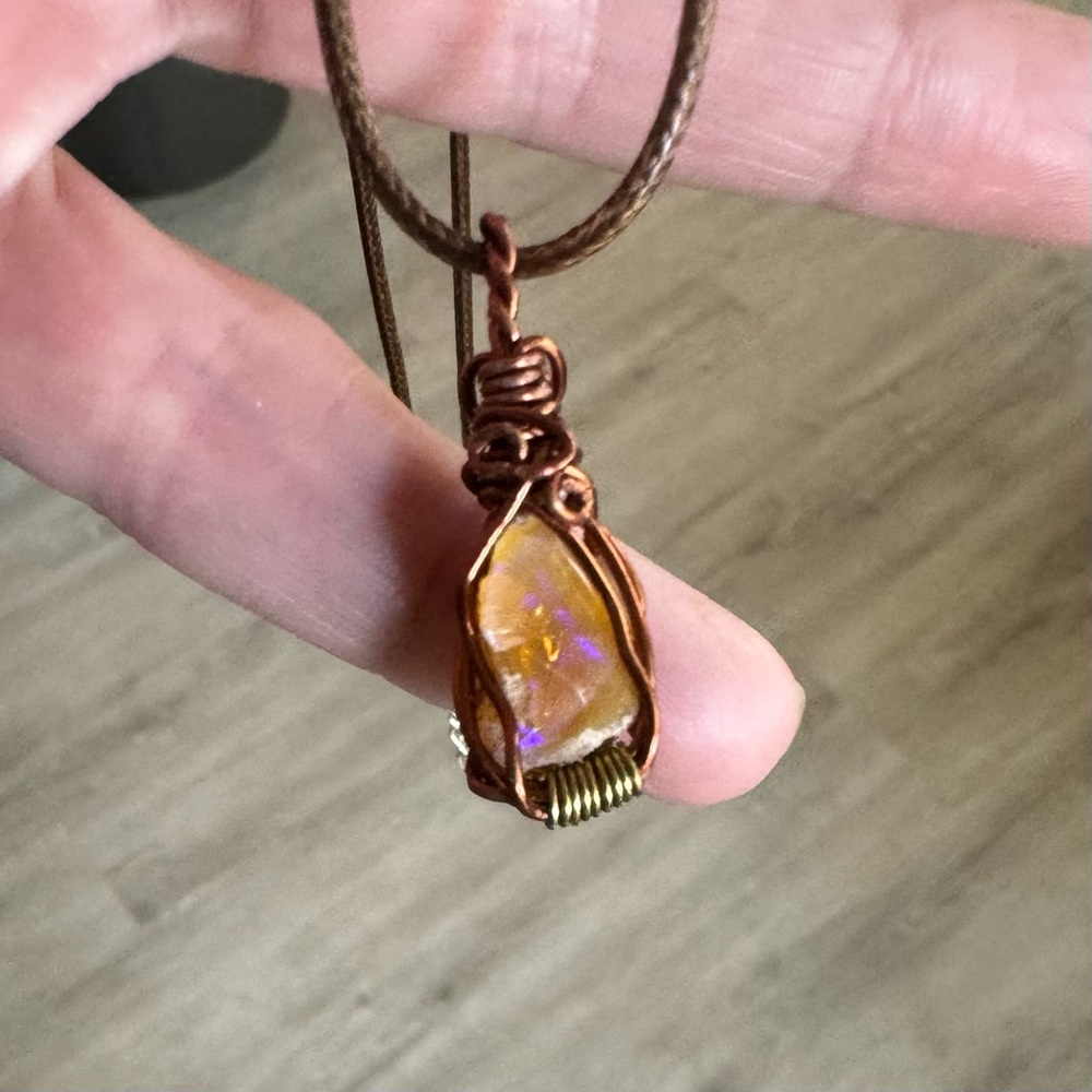 Glimmery Rough Opal Necklace